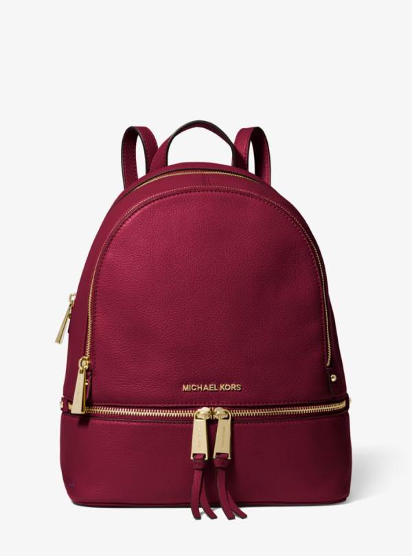 Damske Batohy Michael Kors Rhea Medium Leather Červené - Kabelky Michael Kors Nejlevnejsi | WUJXT-9520